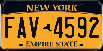 NY license plate FAV4592