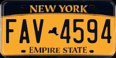 NY license plate FAV4594