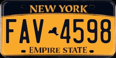 NY license plate FAV4598
