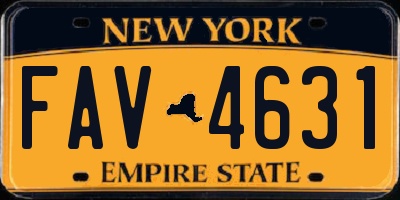 NY license plate FAV4631