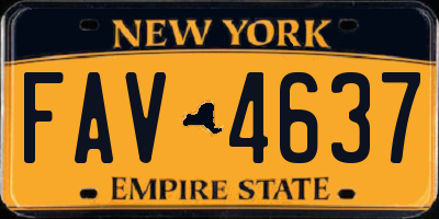 NY license plate FAV4637