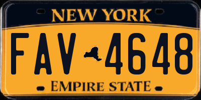 NY license plate FAV4648