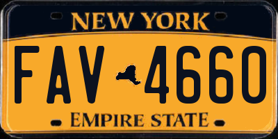 NY license plate FAV4660