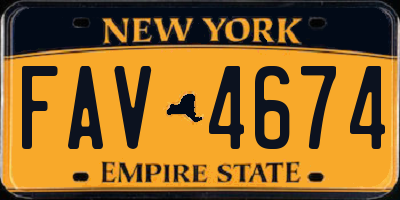 NY license plate FAV4674