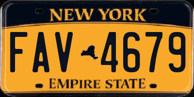 NY license plate FAV4679