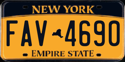 NY license plate FAV4690