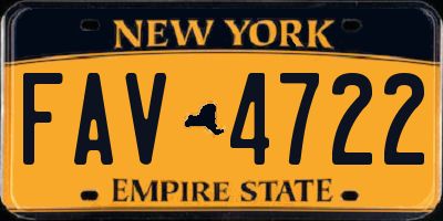 NY license plate FAV4722