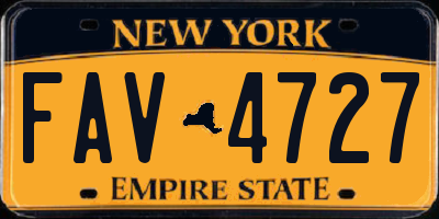 NY license plate FAV4727