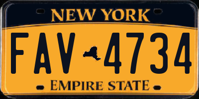 NY license plate FAV4734