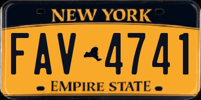 NY license plate FAV4741