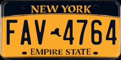 NY license plate FAV4764