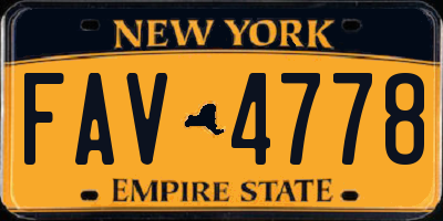 NY license plate FAV4778