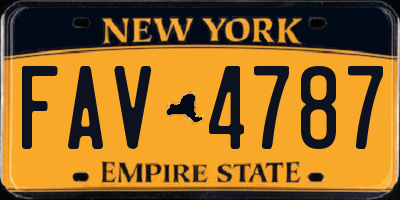NY license plate FAV4787