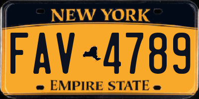 NY license plate FAV4789