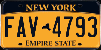 NY license plate FAV4793