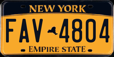 NY license plate FAV4804