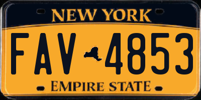 NY license plate FAV4853