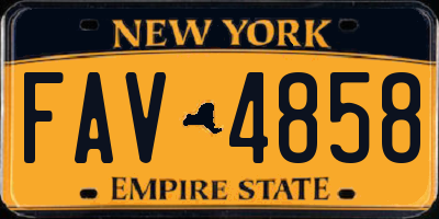 NY license plate FAV4858