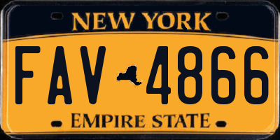 NY license plate FAV4866