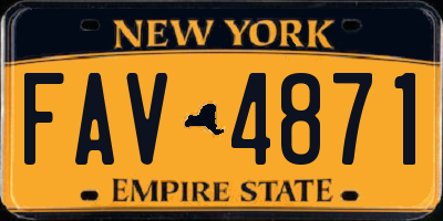 NY license plate FAV4871