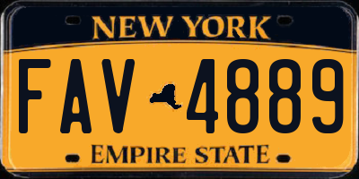 NY license plate FAV4889