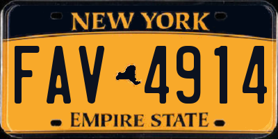 NY license plate FAV4914
