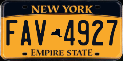 NY license plate FAV4927
