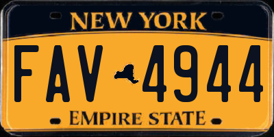 NY license plate FAV4944
