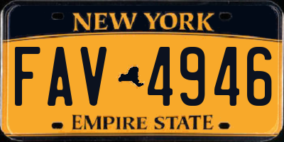NY license plate FAV4946