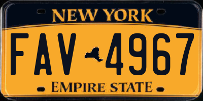 NY license plate FAV4967