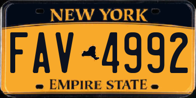 NY license plate FAV4992