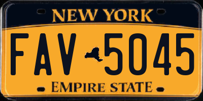 NY license plate FAV5045