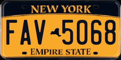 NY license plate FAV5068
