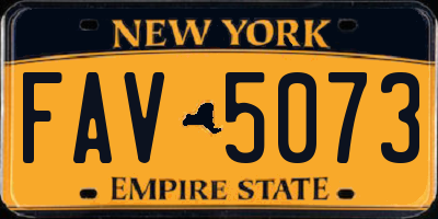 NY license plate FAV5073