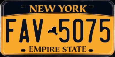 NY license plate FAV5075