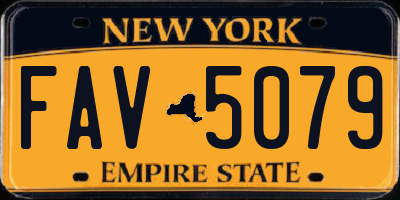 NY license plate FAV5079