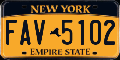 NY license plate FAV5102