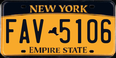 NY license plate FAV5106