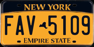 NY license plate FAV5109