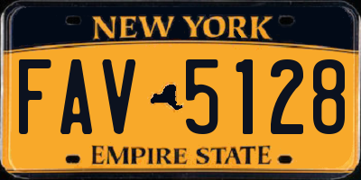 NY license plate FAV5128