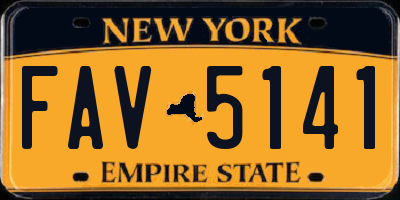 NY license plate FAV5141