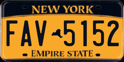 NY license plate FAV5152