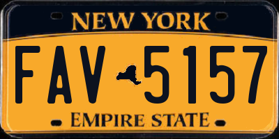 NY license plate FAV5157
