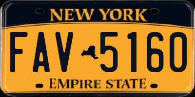 NY license plate FAV5160
