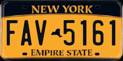 NY license plate FAV5161