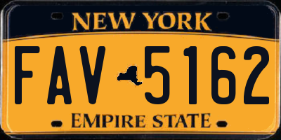 NY license plate FAV5162
