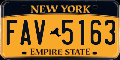 NY license plate FAV5163