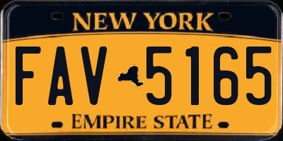 NY license plate FAV5165