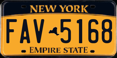 NY license plate FAV5168