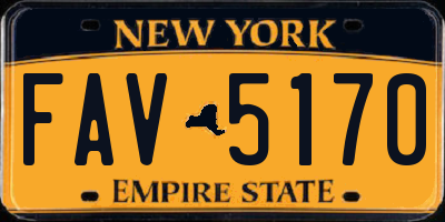 NY license plate FAV5170